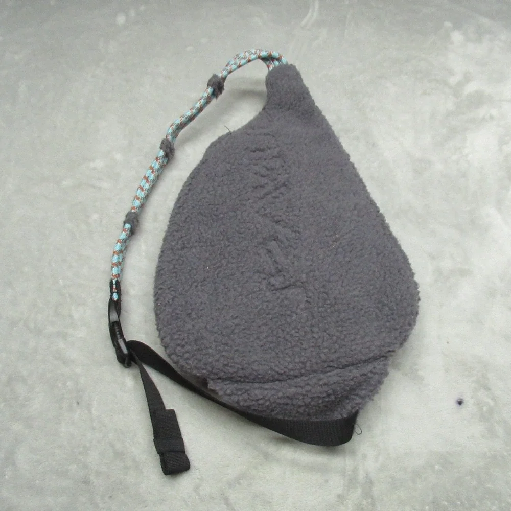 KAVU Rope Bag Unisex Mini Grey Sherpa Fleece‎ Sling Backpack Adjustable Strap